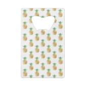 熱帯ハワイアン金箔パイナップルパターン クレジットカード栓抜き (裏面)