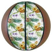 熱帯ハワイテーマ水彩パイナップル模様 バスケットボール (縦)