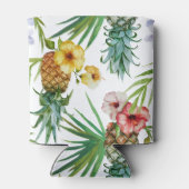 熱帯ハワイテーマ水彩柄パイナップルパターン 缶クーラー (裏面)