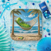 熱帯ハンモックのディル漬け ペーパープレート (パーティー)