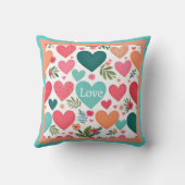 熱帯ハートと花バレンタインデー クッション (裏面)