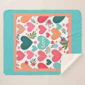 熱帯ハートと花バレンタインデー シェルパブランケット (正面(横))