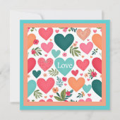 熱帯ハートと花バレンタインデー シーズンカード (正面)