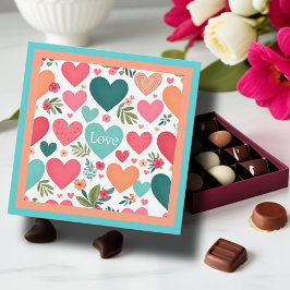 熱帯ハートと花バレンタインデー シーズンカード