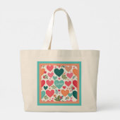 熱帯ハートと花バレンタインデー ラージトートバッグ (裏面)