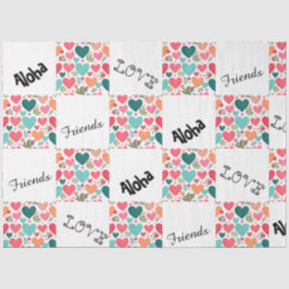 熱帯ハートと花バレンタインデー 薄葉紙