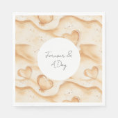 熱帯ハートインサンドビーチ結婚式 スタンダードランチョンナプキン (正面)