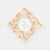 熱帯ハートインサンドビーチ結婚式 スタンダードランチョンナプキン (角)