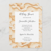 熱帯ハートイン砂ビーチベビーシャワー 招待状 (正面/裏面)