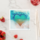 熱帯ハートブルーグランジビーチパーティー スタンダードカクテルナプキン (インサイチュ)