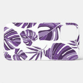 熱帯バイオレット葉モンステラのシームレスパターンw Case-Mate iPhoneケース (裏面 (横))