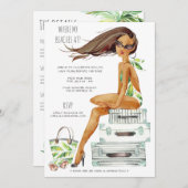 熱帯バチェロレッテのビーチのパーティーの週末 招待状 (正面/裏面)