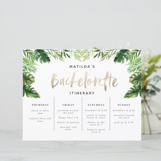 熱帯バチェロレッテの週末の日程 (スタンド正面)