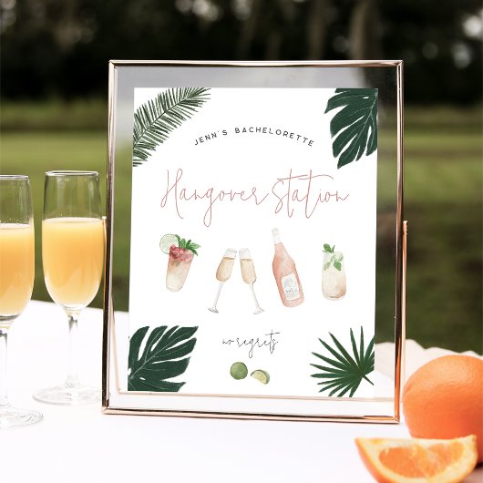 熱帯バチェロレッテ二日酔い駅標識 ポスター