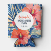 熱帯バチェロレッテ夏の花のパターン 缶クーラー (正面)