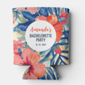 熱帯バチェロレッテ夏の花のパターン 缶クーラー (裏面)