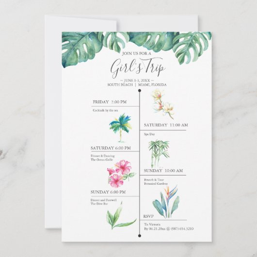 熱帯バチェロレッテ招待状の日程 (正面)