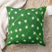 熱帯バナナの葉と花の緑の植物性 クッション (ブランケット)