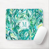 熱帯バナナの葉のジャングルの緑 マウスパッド (マウス)