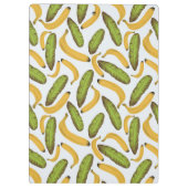 熱帯バナナの葉のモノグラムのスクリプト クリップボード (裏面)