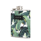 熱帯バナナの葉のヤシの木のビニールの包まれたなフラスコ フラスク (左)