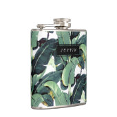 熱帯バナナの葉のヤシの木のビニールの包まれたなフラスコ フラスク (右)