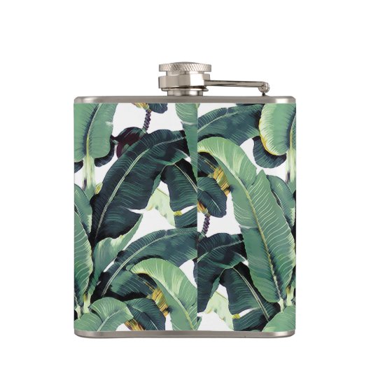 熱帯バナナの葉のヤシの木のビニールの包まれたなフラスコ フラスク (裏面)