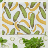 熱帯バナナの葉柄 キッチンタオル (折り畳み)