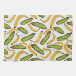 熱帯バナナの葉柄 キッチンタオル