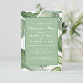 熱帯バナナリーフ。ワイルド自然婚約部品 招待状 (スタンド正面)