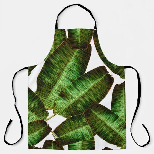 熱帯バナナ葉、ジャングルリーフシームレスフローラ エプロン (正面)