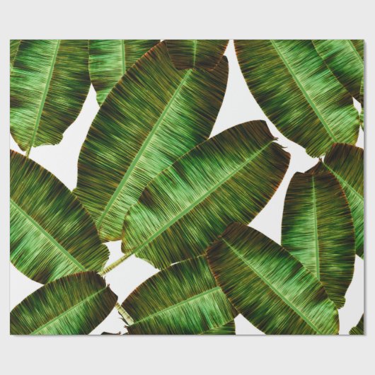 熱帯バナナ葉、ジャングルリーフシームレスフローラ ラッピングペーパー (フラット)