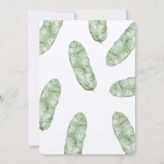 熱帯バナナ葉 招待状 (裏面)