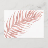 熱帯バラエレガント金ゴールドホワイトウェディングレセプション エンクロージャーカード (裏面)