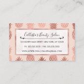 熱帯バラガーリー金ゴールド夏パイナップルパターン ロイヤリティカード (裏面)