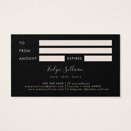 熱帯バラギフトカード (裏面)