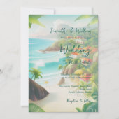 熱帯バラルタメキシ結婚コの目的地 招待状 (正面)