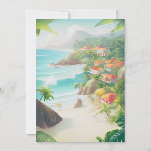 熱帯バラルタメキシ結婚コの目的地 招待状 (裏面)