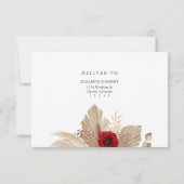 熱帯バラ庭園の結婚式RSVPカード サンキューカード (裏面)