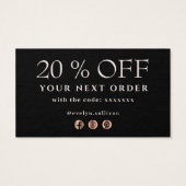 熱帯バラ感謝してい割引カード (裏面)