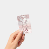 熱帯バラ金ゴールドグリッタースクリプトSweet 16 VIP バッジ (Handheld)