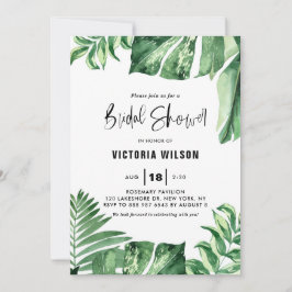 熱帯バリエッ葉トブライダルシャワー 招待状