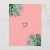 熱帯バルミツワー金ゴールドスクリプトフローラ水色 エンクロージャーカード (裏面)