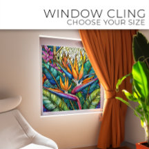 熱帯バードオブパラダイスステンドグラス