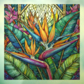 熱帯バードオブパラダイスステンドグラス ウィンドウサイン (シート3)