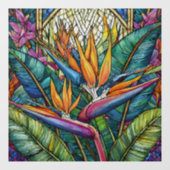 熱帯バードオブパラダイスステンドグラス ウィンドウサイン (シート)