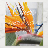 熱帯バードオブパラダイス結婚フローラ ワインラベル (シングルラベル)