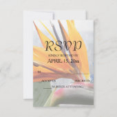 熱帯バードオブパラダイス結婚フローラ 出欠カード (正面)