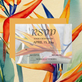 熱帯バードオブパラダイス結婚フローラ 出欠カード