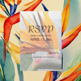 熱帯バードオブパラダイス結婚フローラ 出欠カード